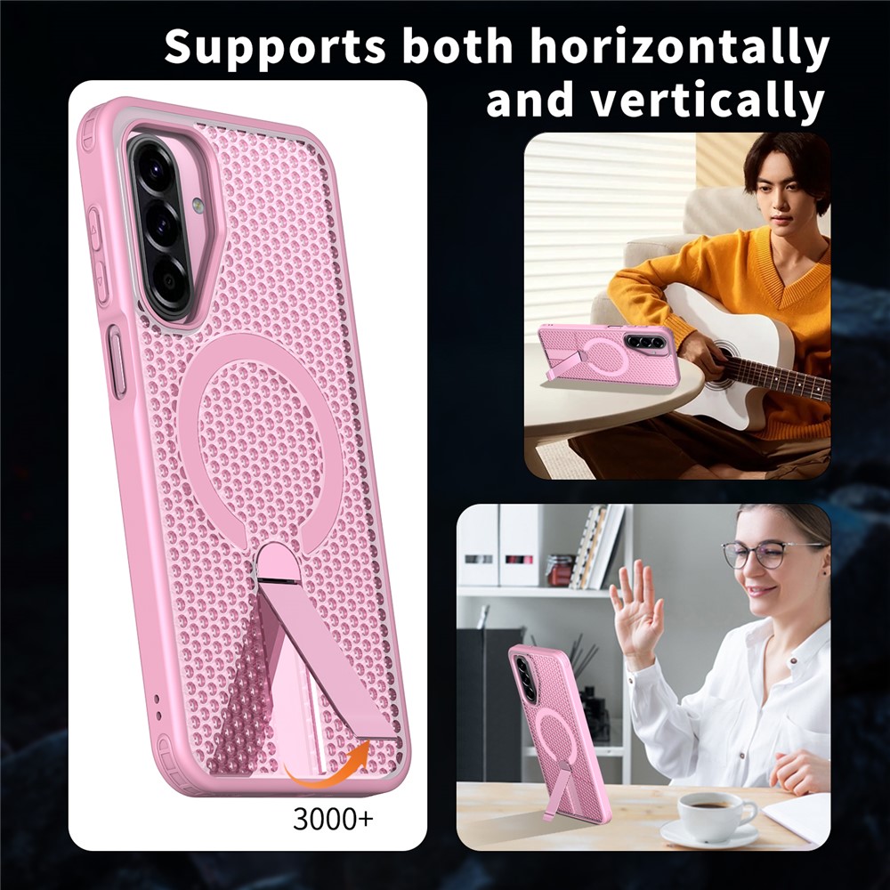 Samsung Galaxy A17 - Magnetic Kickstand Grid Pink — estuche (foto 6 de 6)