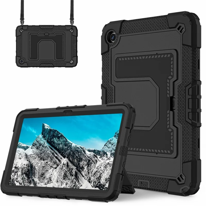Samsung Galaxy Tab A9/A11 Plus - Shockproof With Handle Strap Black — estuche (foto 2 de 6)