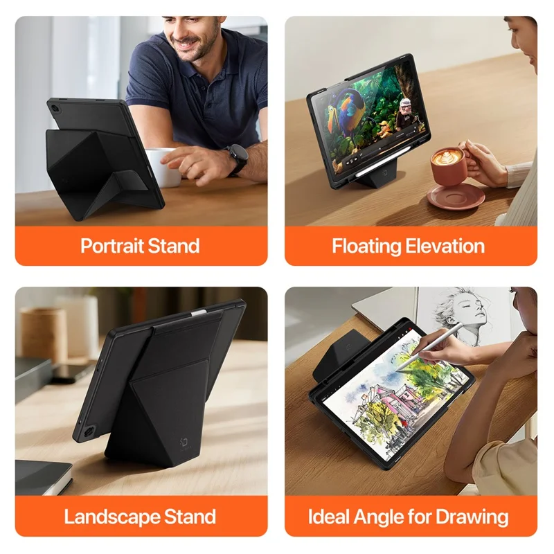 Samsung Galaxy Tab A9/A11 Plus - DUX DUCIS Vers Series Black — estuche (foto 5 de 6)