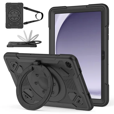 Samsung Galaxy Tab A9/A11 - Shockproof With Handle Strap Black — estuche
