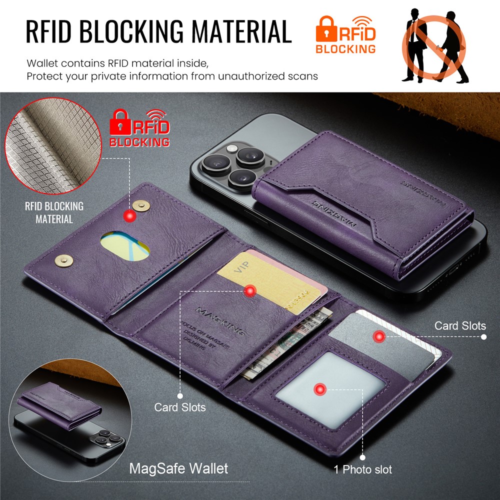 Wallet Bag - RFID Magnetic MagSafe Holder Purple — accesorio (foto 6 de 6)