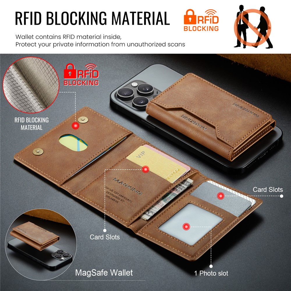 Wallet Bag - RFID Magnetic MagSafe Holder Brown — accesorio (foto 5 de 6)