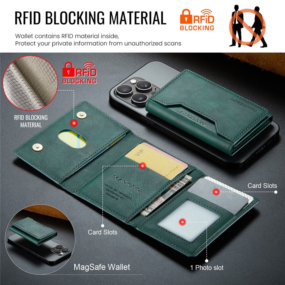 Wallet Bag - RFID Magnetic MagSafe Holder Green — accesorio (foto 6 de 6)