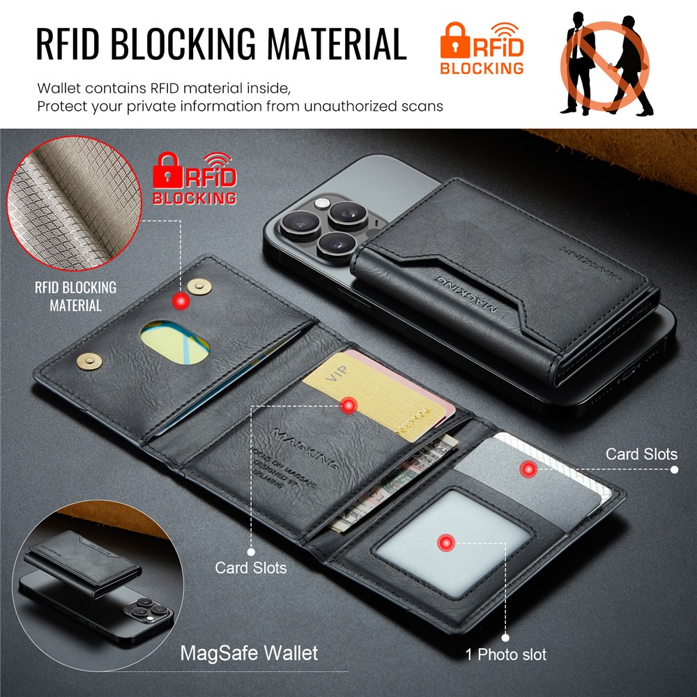 Wallet Bag - RFID Magnetic MagSafe Holder Black — accesorio (foto 6 de 6)