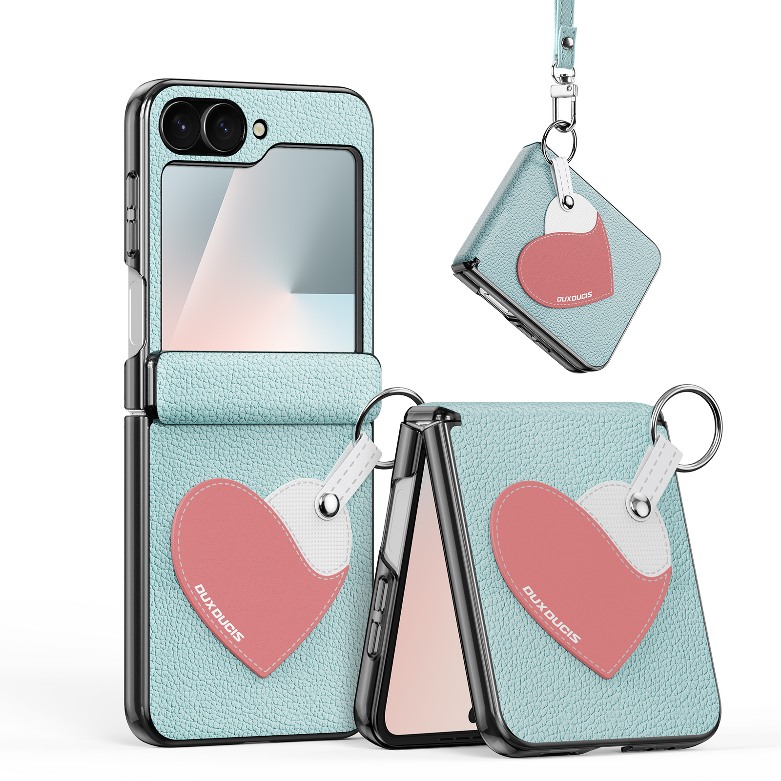 Samsung Galaxy Z Flip 7 FE - DUX DUCIS Luvy Series Blue Heart — estuche