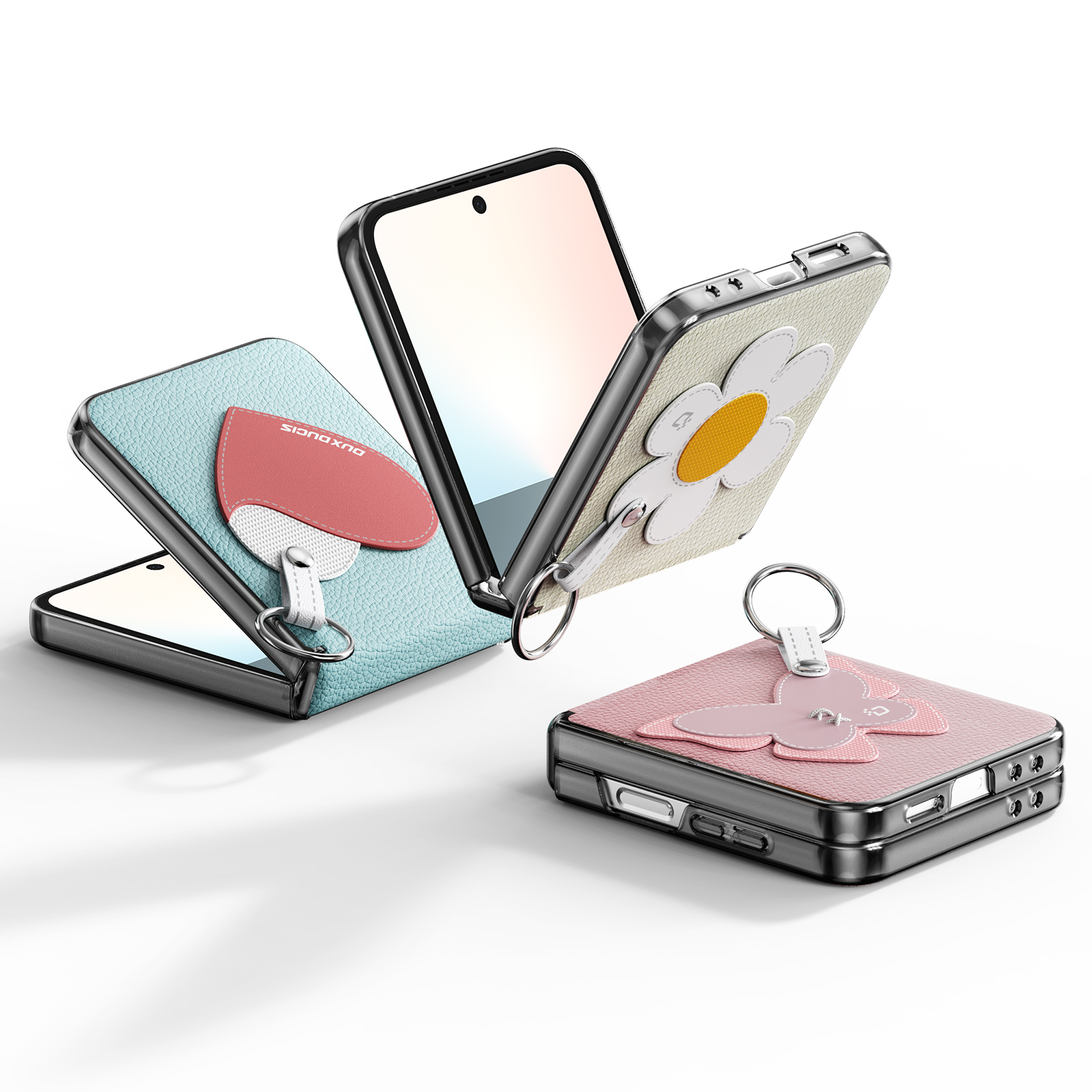Samsung Galaxy Z Flip 7 FE - DUX DUCIS Luvy Series Light Pink Butterfly — estuche (foto 4 de 6)