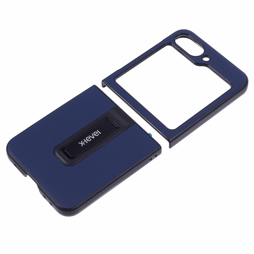 Samsung Galaxy Z Flip 7 FE - X-LEVEL PU Leather Dark Blue — estuche (foto 3 de 6)