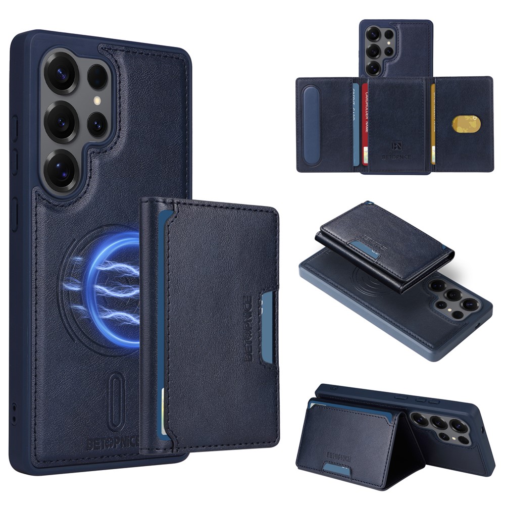 Samsung Galaxy S25 Ultra - BETOPNICE Case Leather With Wallet Blue