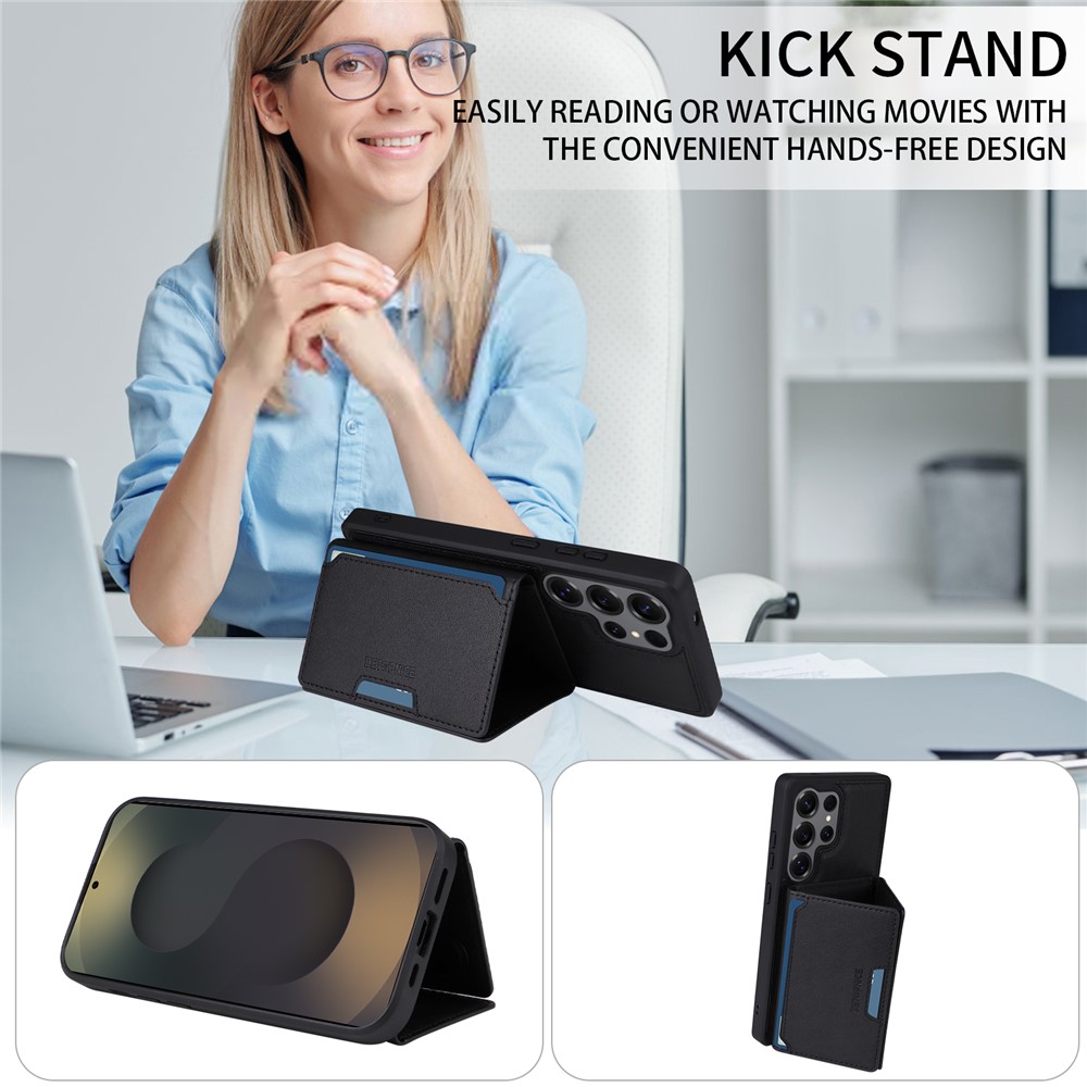 Samsung Galaxy S25 Ultra - BETOPNICE Case Leather With Wallet Black — estuche (foto 2 de 6)