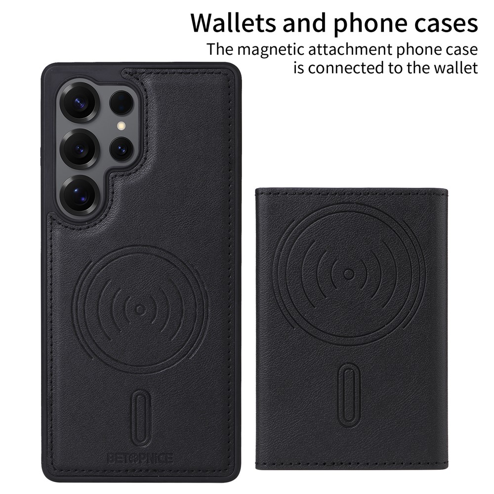 Samsung Galaxy S25 Ultra - BETOPNICE Case Leather With Wallet Black — estuche (foto 4 de 6)