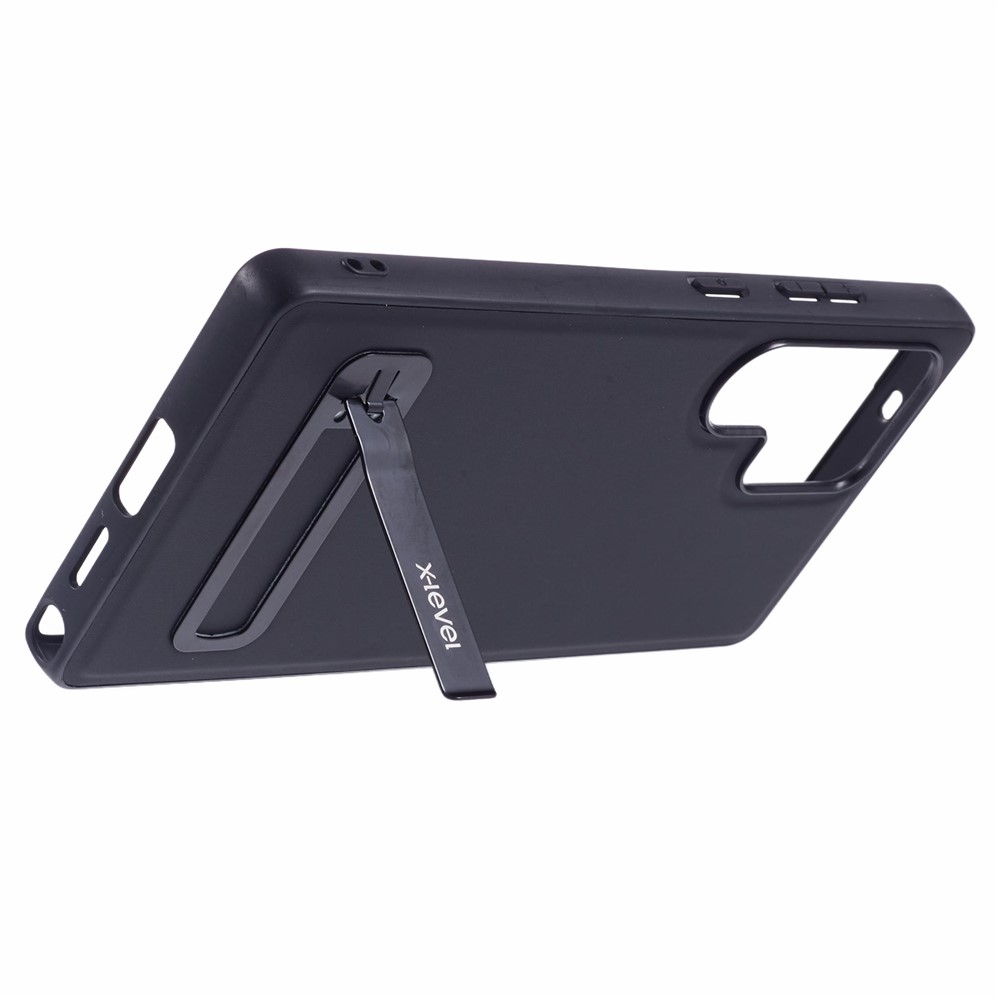 Samsung Galaxy S25 Ultra - X-LEVEL Leather Coated Case Black — estuche (foto 5 de 6)