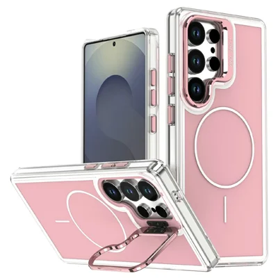 Samsung Galaxy S25 Ultra - Matching Color Lens Kickstand Pink — estuche