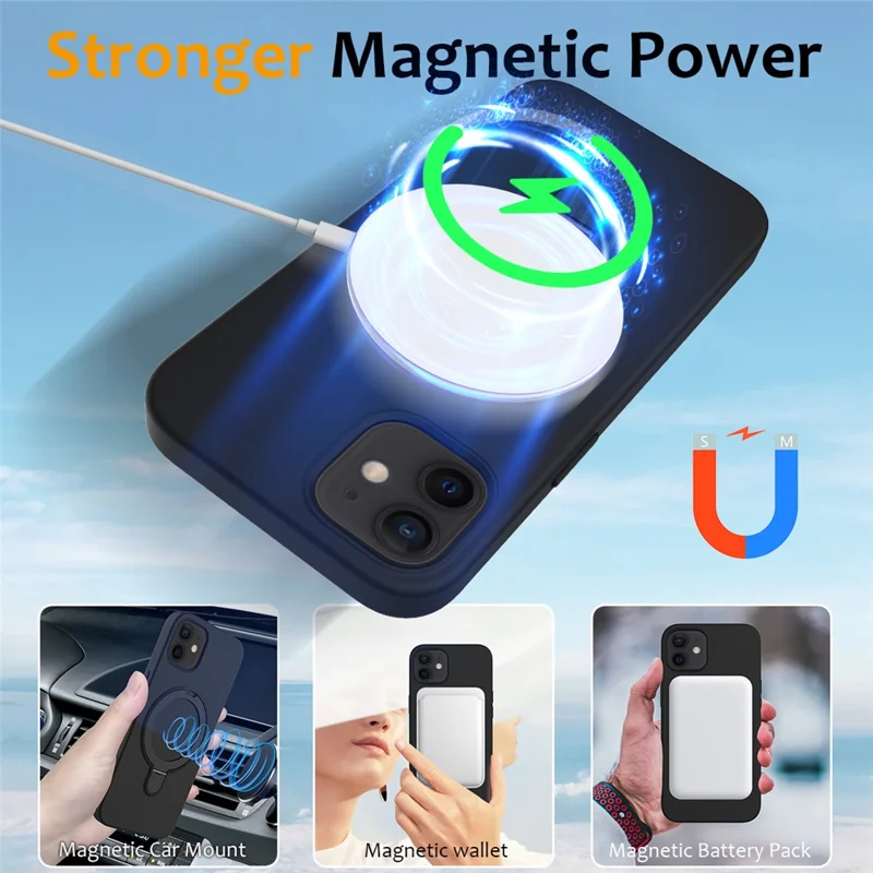 iPhone 11 - Magnetic Silicone Drop-Proof Black — estuche (foto 4 de 6)